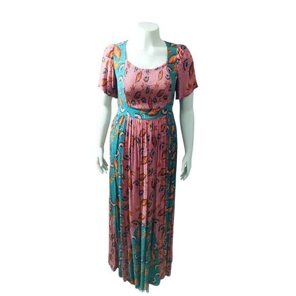 Patrons of Peace Women's Smocked Bohemian Floral Cottagecore Maxi Dress size Med - Picture 1 of 10